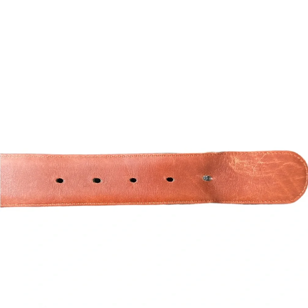 Vintage (90’s) Coach Brown Leather Belt with Brass Buckle - Picture 6 of 7